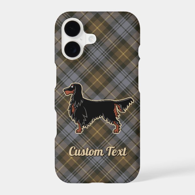 Gordon Setter sur Patiné Gordon Tartan (Verso)