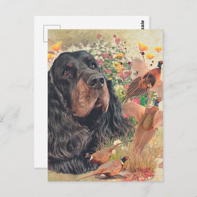 Gordon Setter Tapestry Poster Acrylic Print Tripty Postcard (Front/Back)