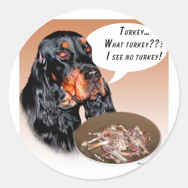 Gordon Setter Turkey Classic Round Sticker (Front)
