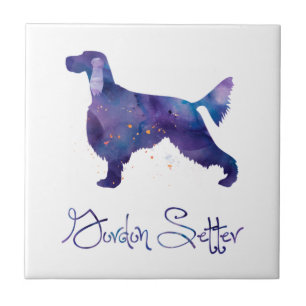Gordon Setter Watercolor Tile
