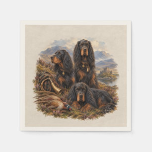 Gordon setter with pheasants, Art      Napkin
