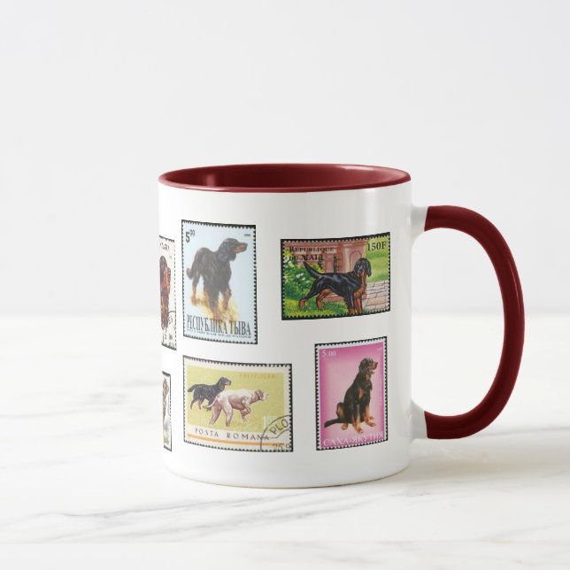 Gordon Setter World Stamps Ceramic Mug (Right)