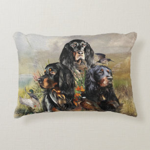 Gordon Setters , Passion for Birds , Art Accent Pillow