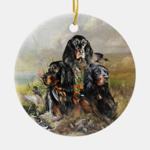 Gordon Setters , Passion for Birds , Art Ceramic Ornament