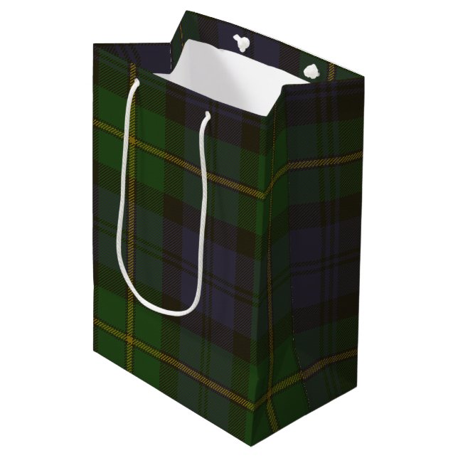 Gordon Tartan Medium Gift Bag (Front Angled)