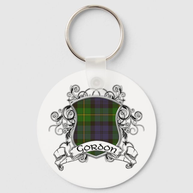 Gordon Tartan Shield Keychain (Front)