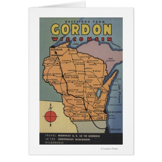Gordon, Wisconsin - Scènes de grandes lettres (Devant)