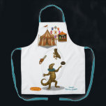 Gordy, goanna juggler apron<br><div class="desc">Gordy the goanna keeps more objects in the air than anyone can count, colourful balls, fruit, hats, chainsaws and even chickens. With quick reflexes and a mischievous grin, Gordy’s juggling act is equal parts skill and humour. He’s unpredictable… but always impressive. You can find lots of other Dingaling Brothers Circus...</div>