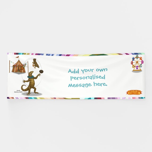 Gordy, goanna juggler banner (Horizontal)
