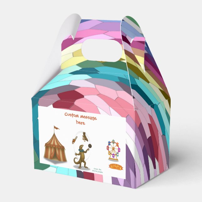 Gordy, goanna juggler favor box (Front Side)