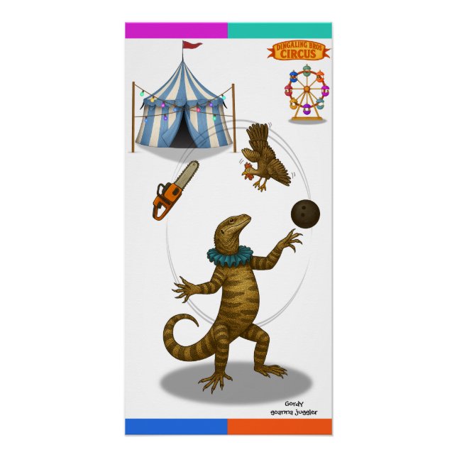 Gordy, goanna juggler poster (Front)