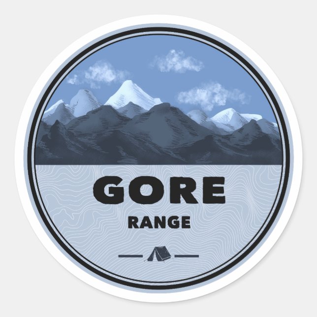 Gore Mountain Range Colorado Camping Classic Round Sticker (Front)