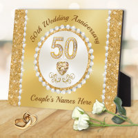 Gorgeous, 50th Anniversary Plaque Personalized