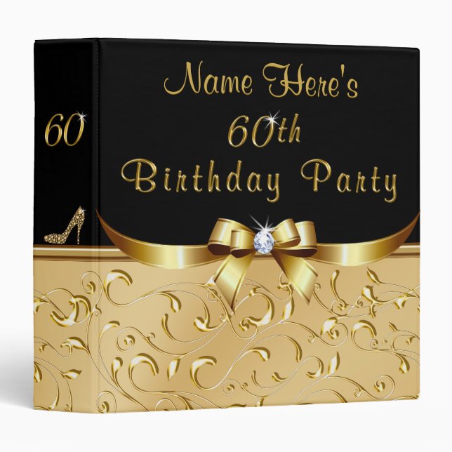 Gorgeous 60th Birthday Photo Album for Her Binder (Front/Spine)