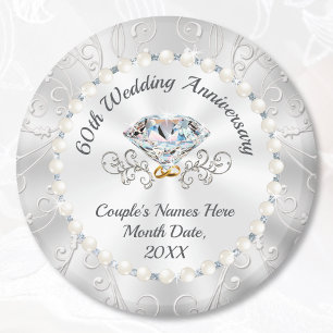 Gorgeous 60th Wedding Anniversary Favours, Diamond Magnet