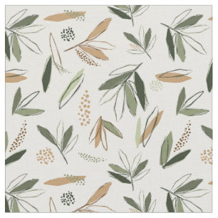 Gorgeous Abstract Leaves - Earthtones Fabric
