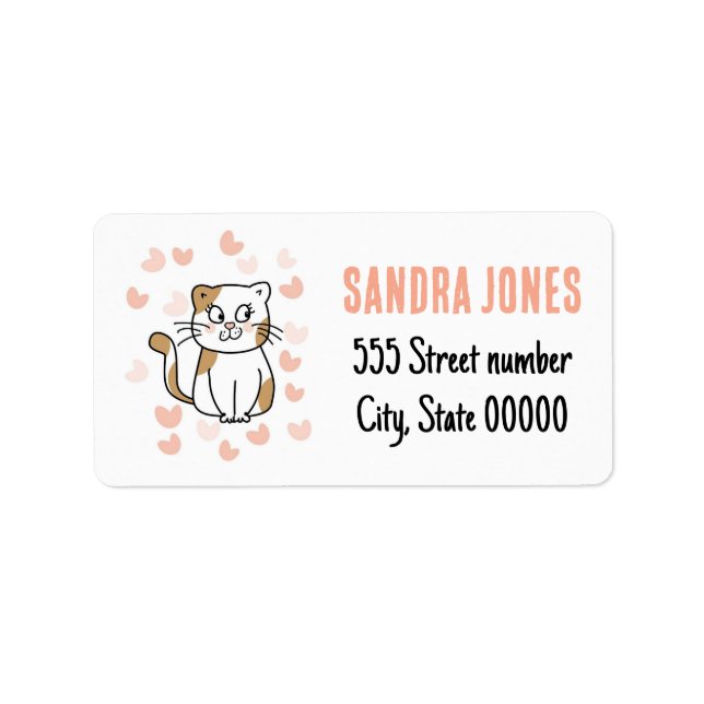 Gorgeous address labels cute cat (Front)
