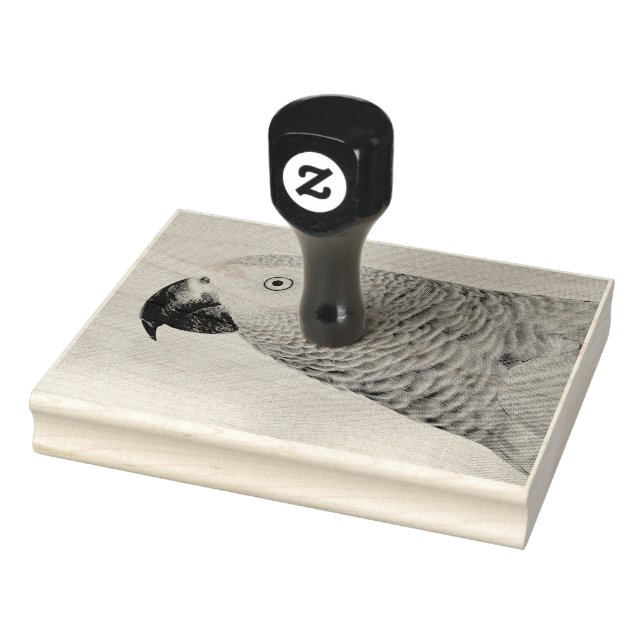 Gorgeous African Grey Parrot Rubber Stamp (Stamp)