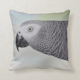 Gorgeous African Grey Parrot Throw Pillow