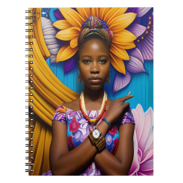 Gorgeous African woman with a watch Notebook (Front)