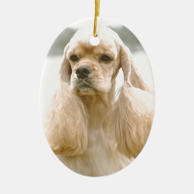 Gorgeous American Cocker Spaniel Ceramic Ornament (Front)