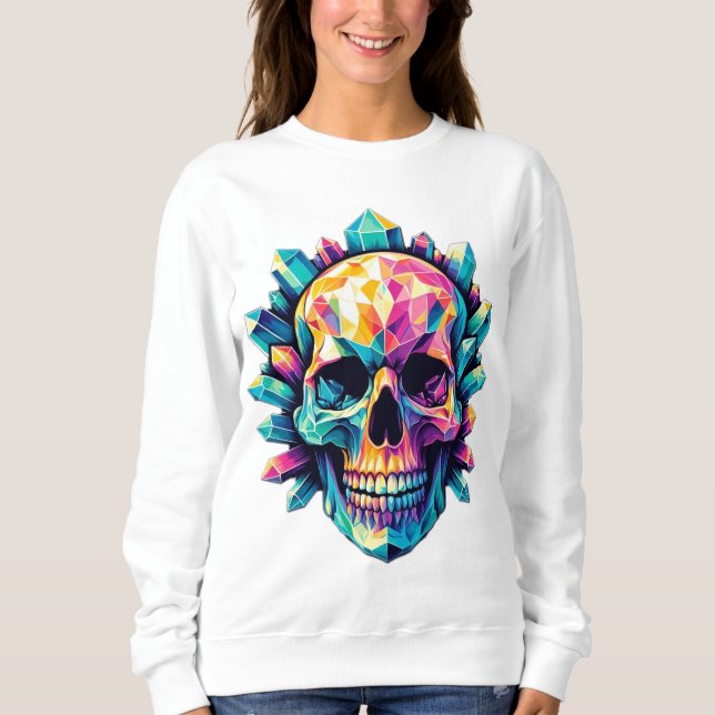 Gorgeous and Colourful Crystal Skull Sweatshirt (Front)