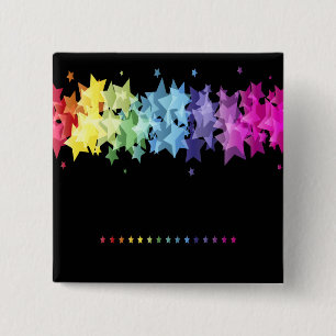 Gorgeous and Colourful Stars 2 Inch Square Button