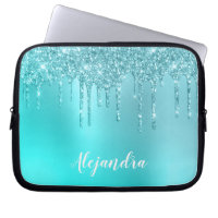 Gorgeous aqua blue mint & turquoise glitter drips