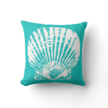 Gorgeous Aqua with White Seashell Burlap Look