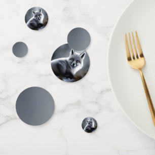 Gorgeous Artic Fox And Silver Tone Solid  Confetti