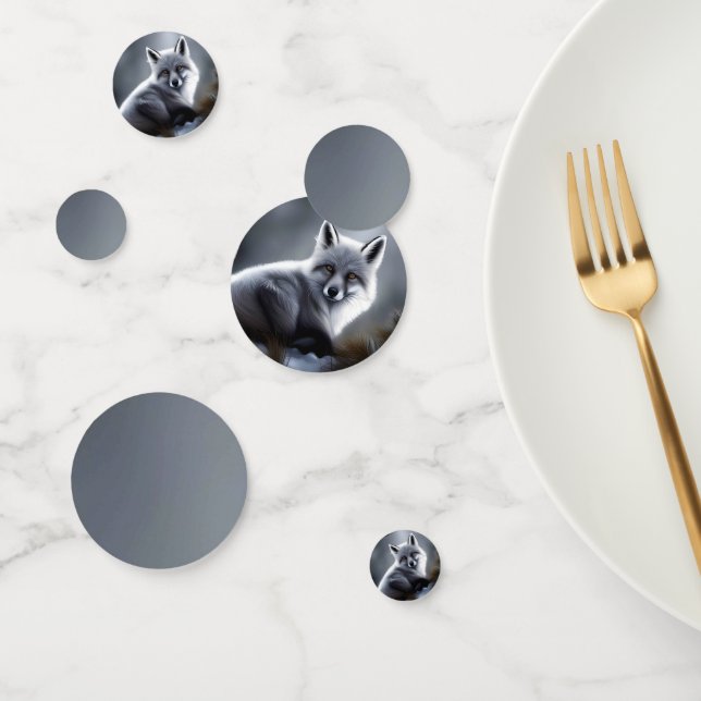 Gorgeous Artic Fox And Silver Tone Solid  Confetti (Group)