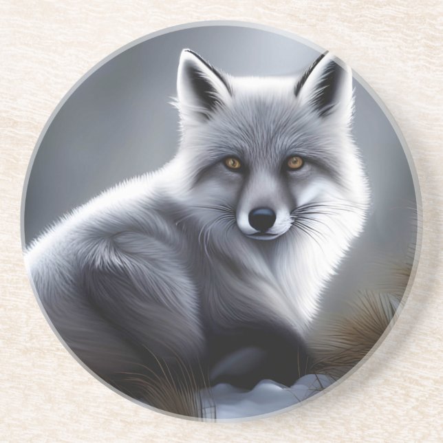 Gorgeous Artic Fox  Coaster (Front)