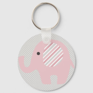 Gorgeous Baby Elephant in Pink Keychain