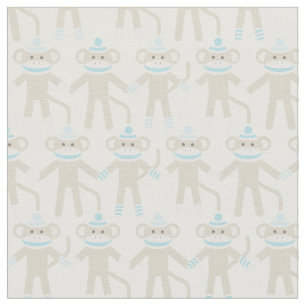 Gorgeous Baby Sock Monkey Pattern Fabric