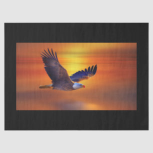 Gorgeous Bald Eagle in Flight Sunset Tissue Paper
