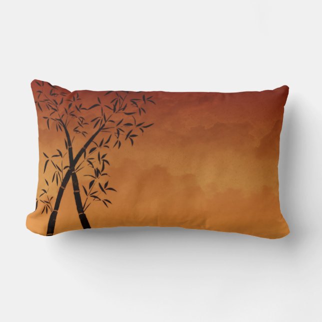 Gorgeous Bamboo and mountain view Lumbar Pillow (Front)