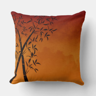 Gorgeous Bamboo and mountain view Throw Pillow