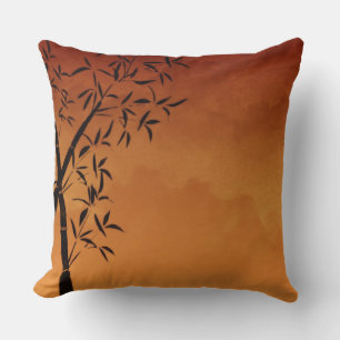 Gorgeous Bamboo and mountain view Throw Pillow