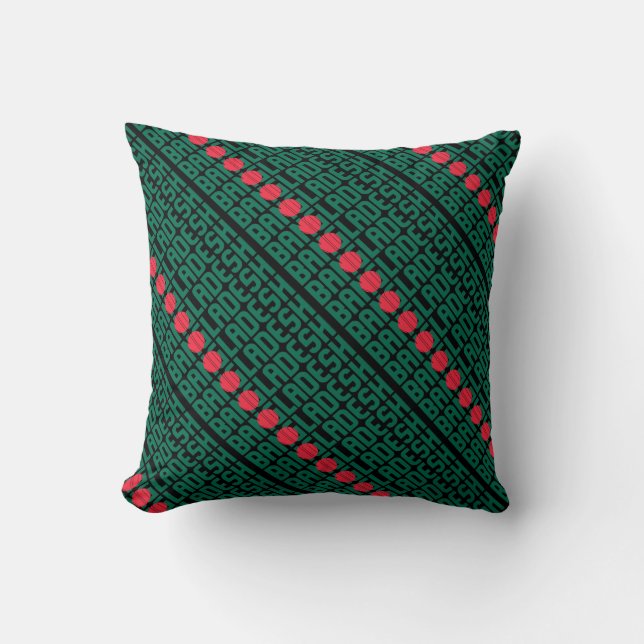 Gorgeous Bangladesh National Flag Throw Pillow (Front)