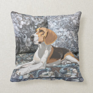 Gorgeous Beagle Sitting Down Throw Pillow