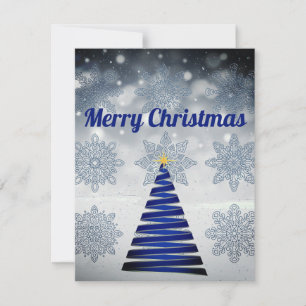 Gorgeous Beautiful Blue Sparkly Holiday Card