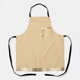 Gorgeous Beige and Gold Marble Design Apron