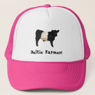 Gorgeous Belted Galloway Steer Cutout Beltie Farm Trucker Hat