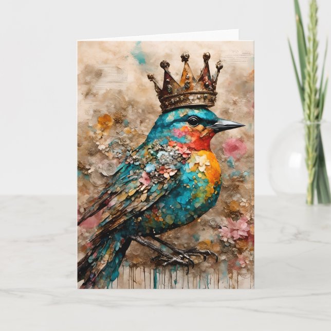 Gorgeous Bird in a Crown Card (Front)