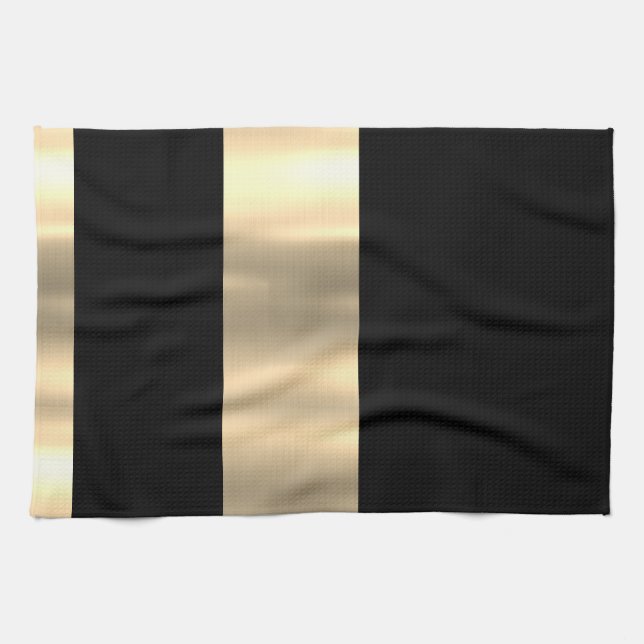 Gorgeous Black and Gold Design Kitchen Towel (Horizontal)