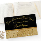 Gorgeous Black and Gold Guest Book, Personalize it
