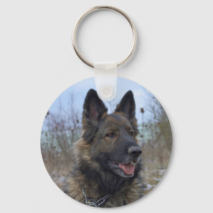 Gorgeous Black-saddled German Shepherd Keychain