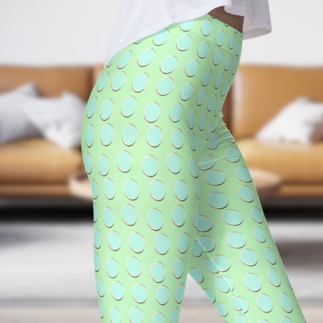Gorgeous Blue and Sea Green Polka Dot Pattern Leggings (Gorgeous Blue and Sea Green Polka Dot Pattern Leggings)