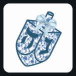 Gorgeous Blue Driedel Chinoiserie  Stickers<br><div class="desc">Beautiful Blue Dreidel Chinoiserie Hanukkah Menorah sticker with name personalization! Measuring 1.5"x1.5" /20 per sheet! Great for party favours,  seals for envelopes & more!</div>