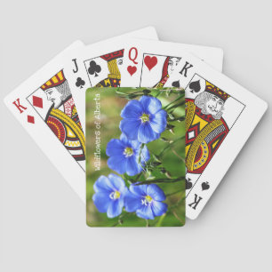 Gorgeous Blue Wildflowers Pop Against Green Grass Playing Cards